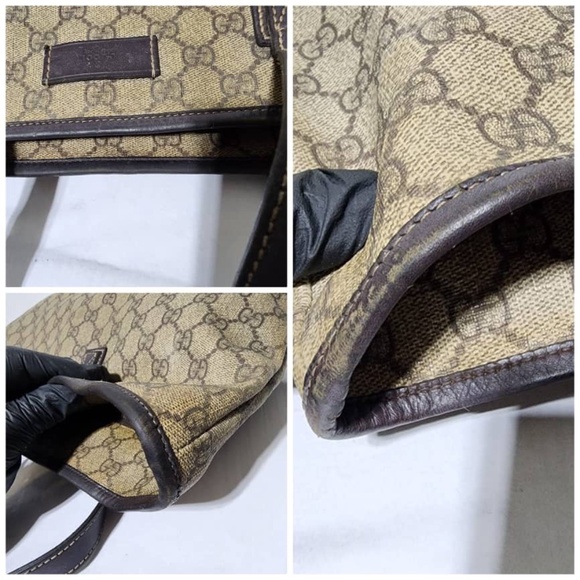 Authentic GUCCI GG Coated Canvas Medium Tote Bag Beige/Brown - Picture 12 of 16